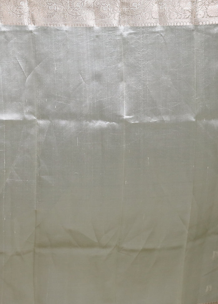 Cream Handloom Dupion Pure Silk Saree With Blouse Piece