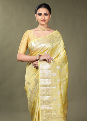 Cream Handloom Dupion Pure Silk Saree With Blouse Piece