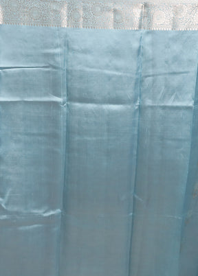 Blue Handloom Dupion Pure Silk Saree With Blouse Piece