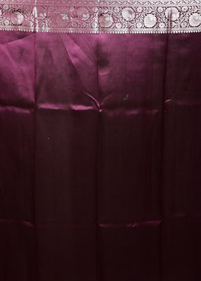 Purple Handloom Dupion Pure Silk Saree With Blouse Piece