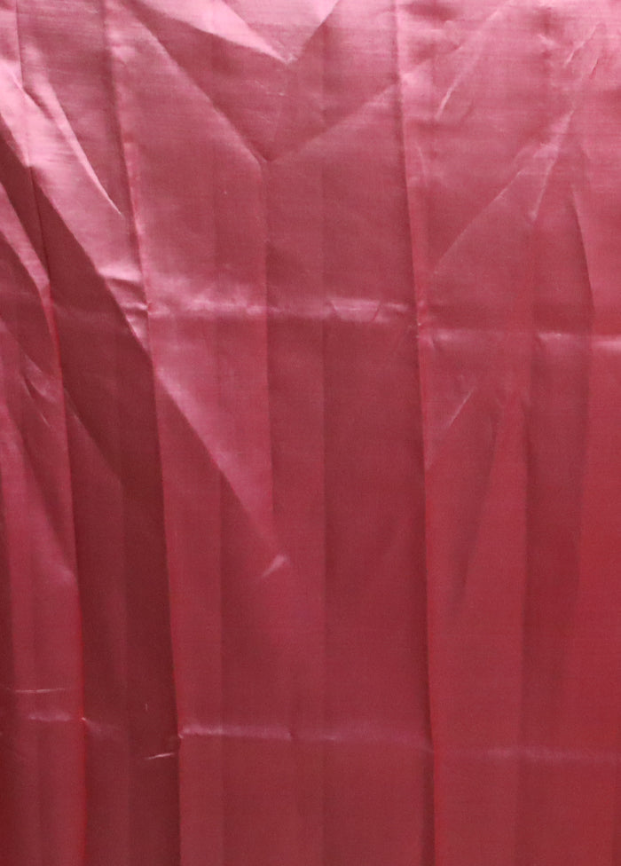 Pink Handloom Dupion Pure Silk Saree With Blouse Piece