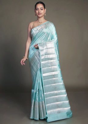Green Handloom Dupion Pure Silk Saree With Blouse Piece