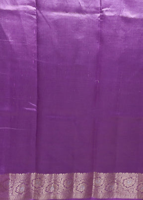 Purple Handloom Dupion Pure Silk Saree With Blouse Piece