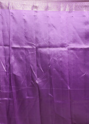 Purple Handloom Dupion Pure Silk Saree With Blouse Piece