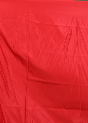 Red Banarasi Silk Saree With Blouse Piece