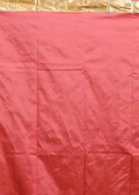 Pink Kanjivaram Silk Saree With Blouse Piece