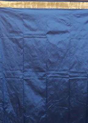 Blue Kanjivaram Silk Saree With Blouse Piece