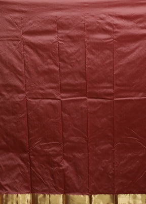 Maroon Kanjivaram Silk Saree With Blouse Piece
