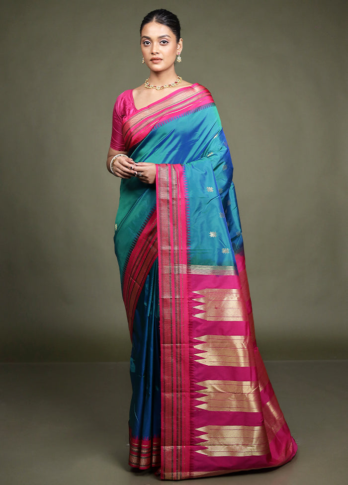 Green Kanjivaram Silk Saree With Blouse Piece