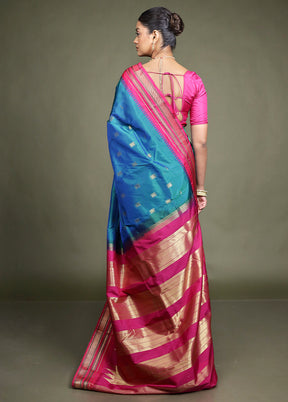 Green Kanjivaram Silk Saree With Blouse Piece