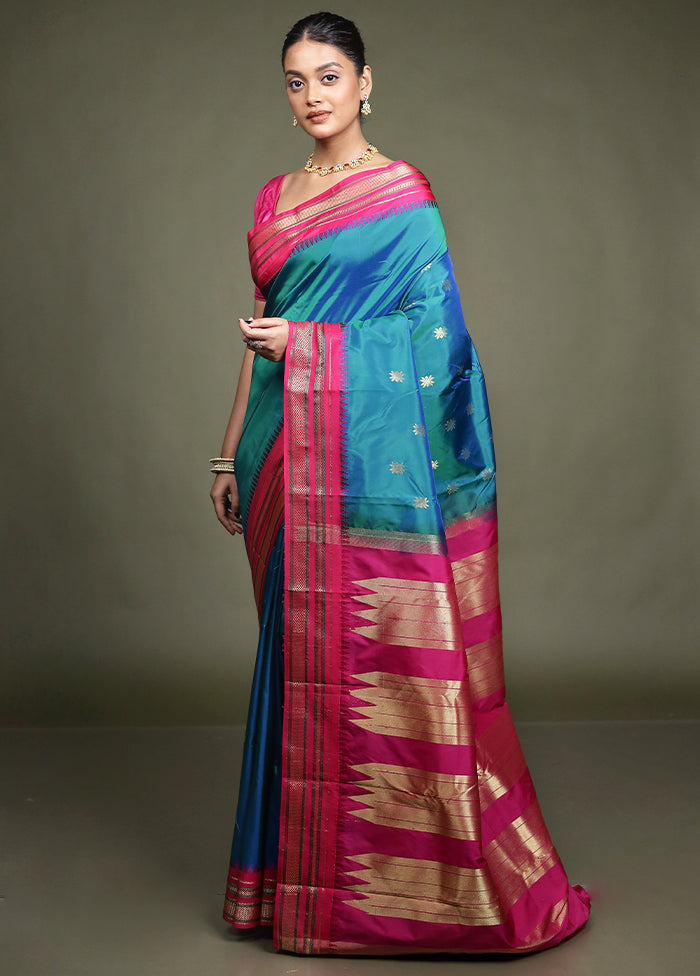 Green Kanjivaram Silk Saree With Blouse Piece