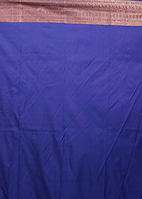 Blue Kanjivaram Silk Saree With Blouse Piece
