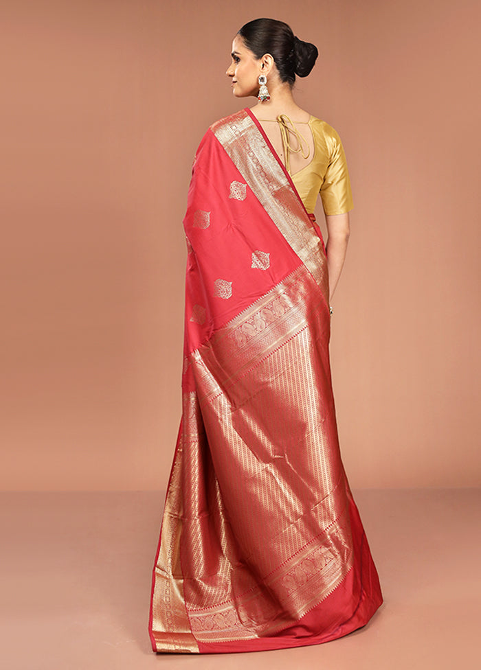 Maroon Kanjivaram Silk Saree With Blouse Piece