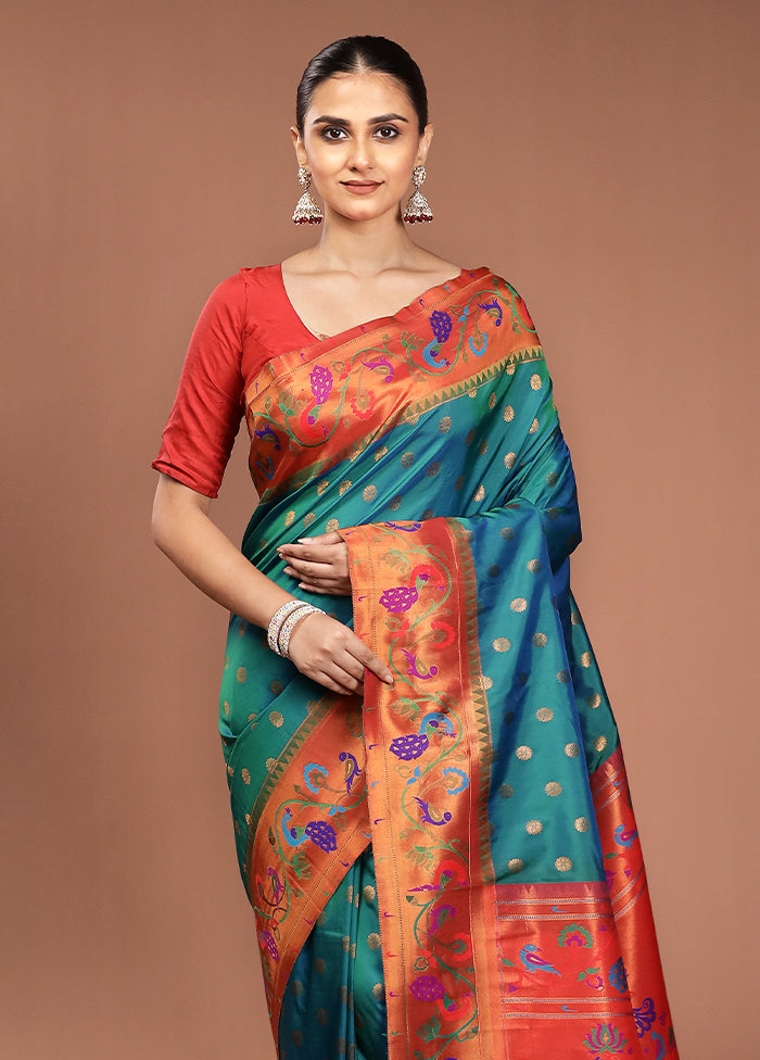 Green Kanjivaram Silk Saree With Blouse Piece