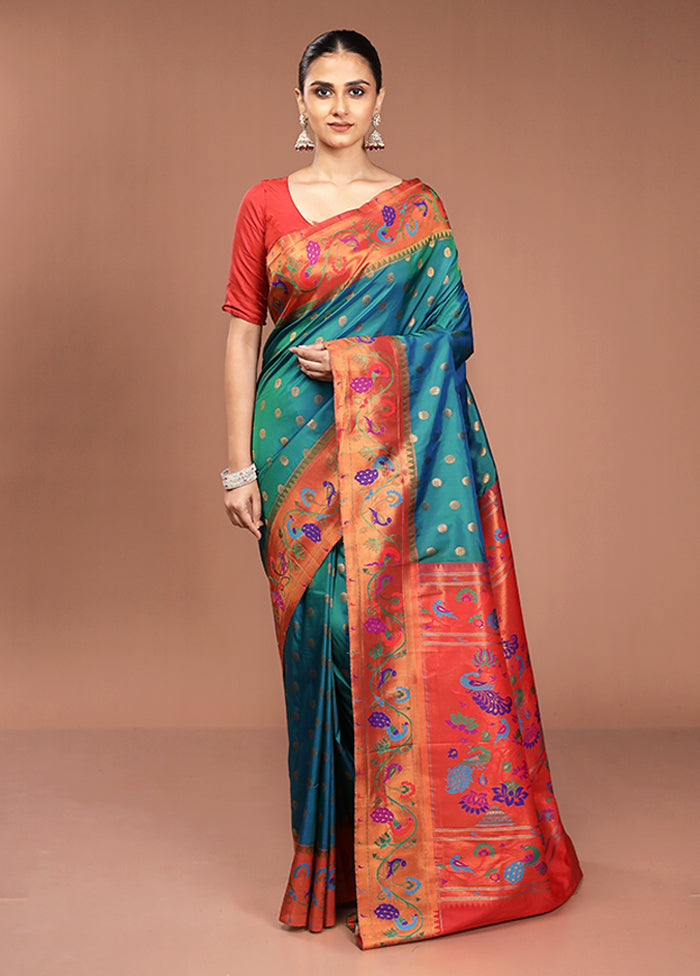 Green Kanjivaram Silk Saree With Blouse Piece
