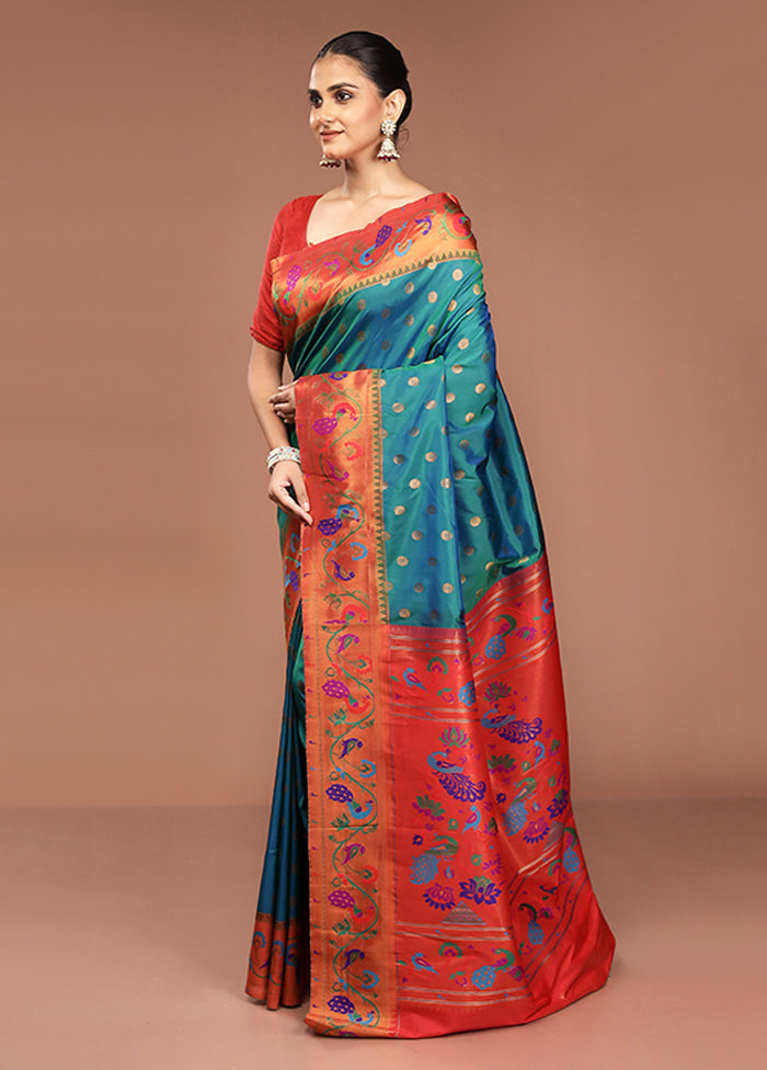 Green Kanjivaram Silk Saree With Blouse Piece