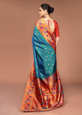 Green Kanjivaram Silk Saree With Blouse Piece