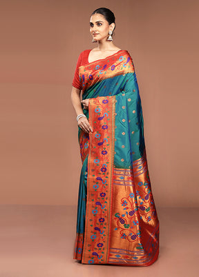 Green Kanjivaram Silk Saree With Blouse Piece