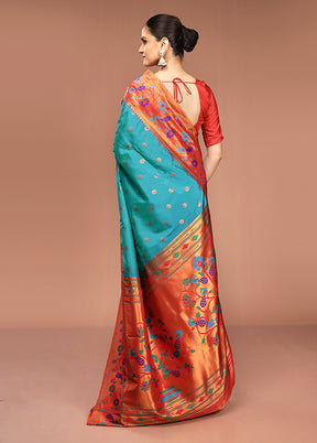 Green Kanjivaram Silk Saree With Blouse Piece