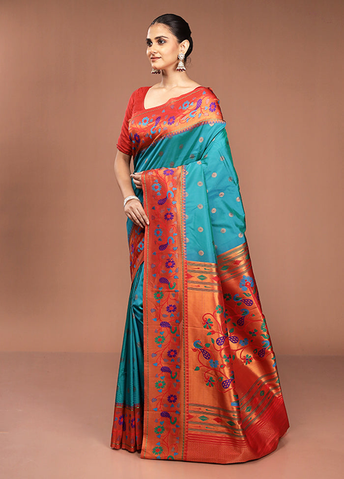 Green Kanjivaram Silk Saree With Blouse Piece