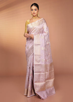 Purple Tissue Silk Saree With Blouse Piece