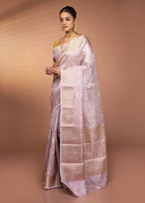 Purple Tissue Silk Saree With Blouse Piece