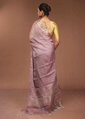 Purple Tissue Silk Saree With Blouse Piece