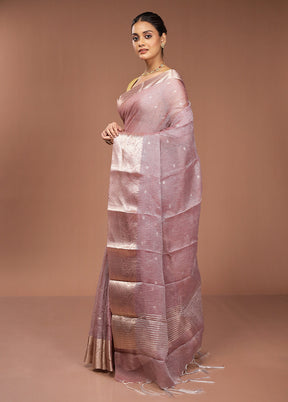 Purple Tissue Silk Saree With Blouse Piece
