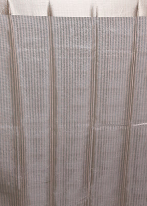 Rust Crushed Tissue Silk Saree With Blouse Piece