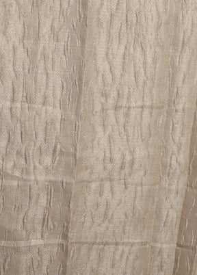 Cream Crushed Tissue Silk Saree With Blouse Piece