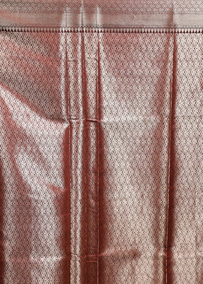 Maroon Kora Silk Saree With Blouse Piece