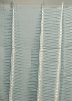Blue Kora Silk Saree With Blouse Piece