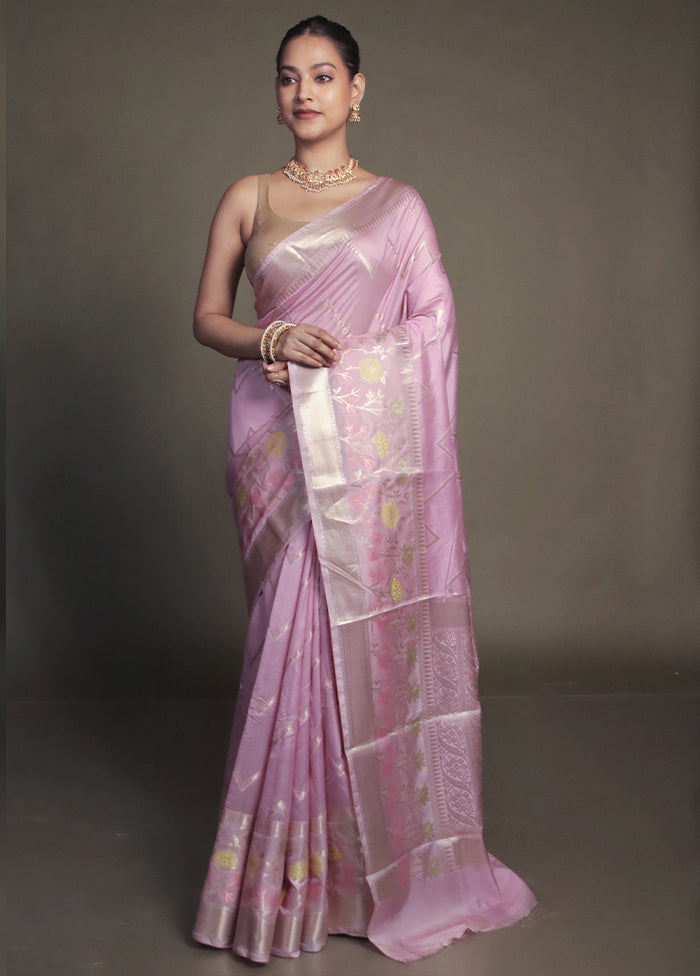 Purple Kora Silk Saree With Blouse Piece