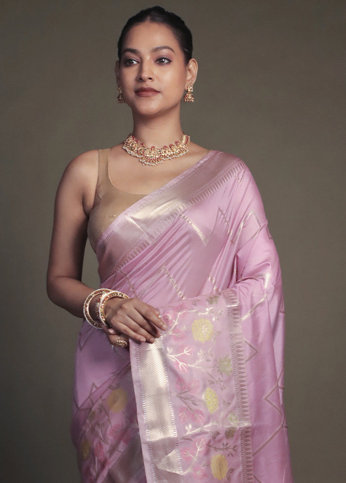 Purple Kora Silk Saree With Blouse Piece