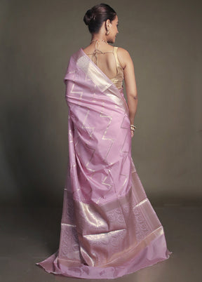 Purple Kora Silk Saree With Blouse Piece