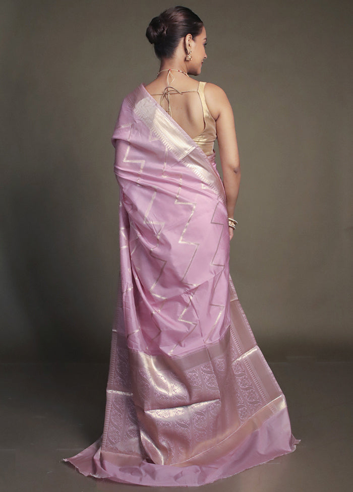 Purple Kora Silk Saree With Blouse Piece