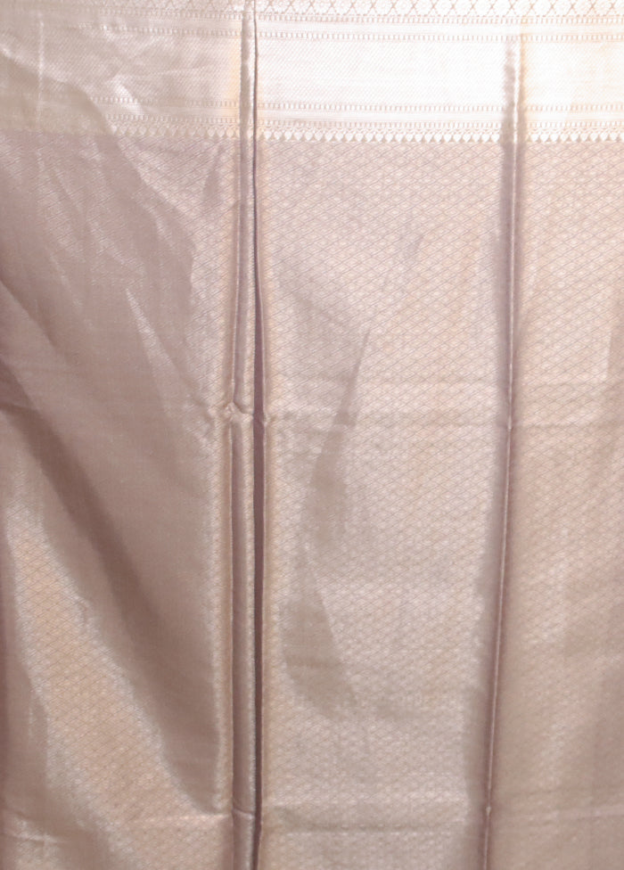 Grey Kora Silk Saree With Blouse Piece