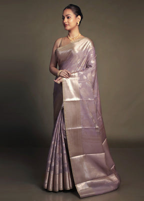 Grey Kora Silk Saree With Blouse Piece