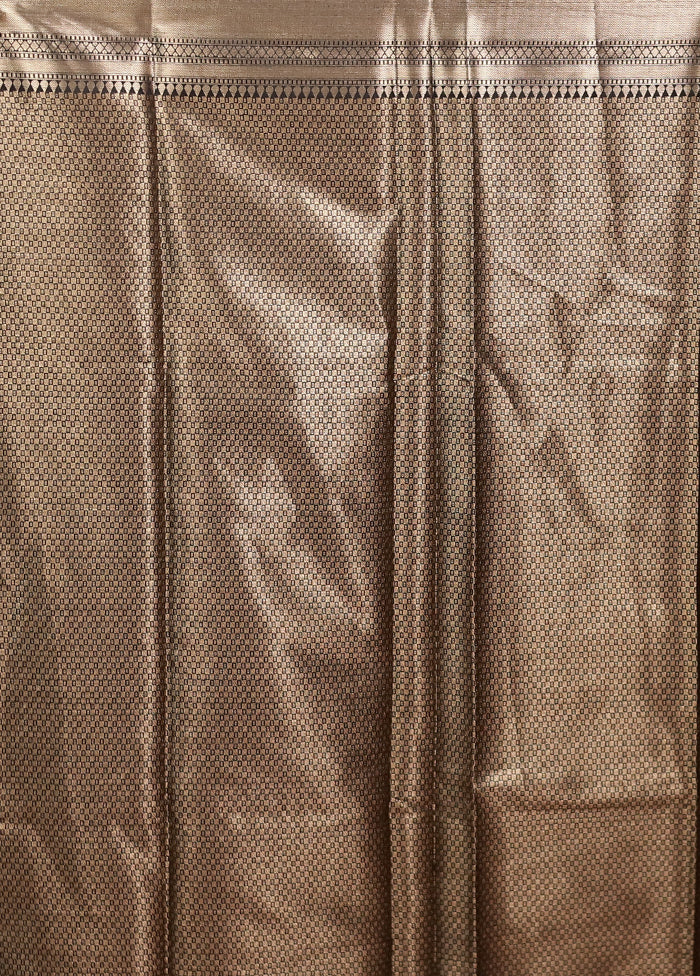 Black Kora Silk Saree With Blouse Piece
