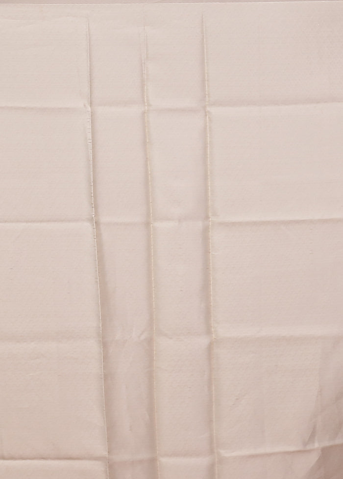 Cream Organza Saree With Blouse Piece