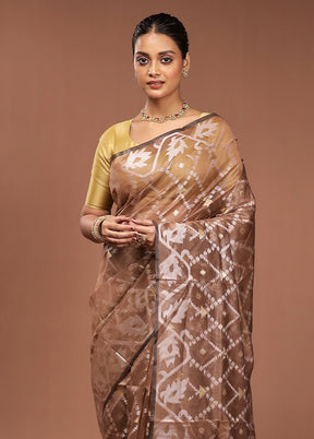 Grey Organza Saree With Blouse Piece