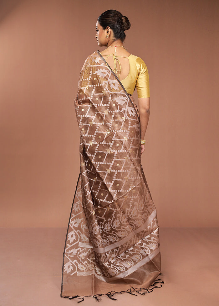 Grey Organza Saree With Blouse Piece