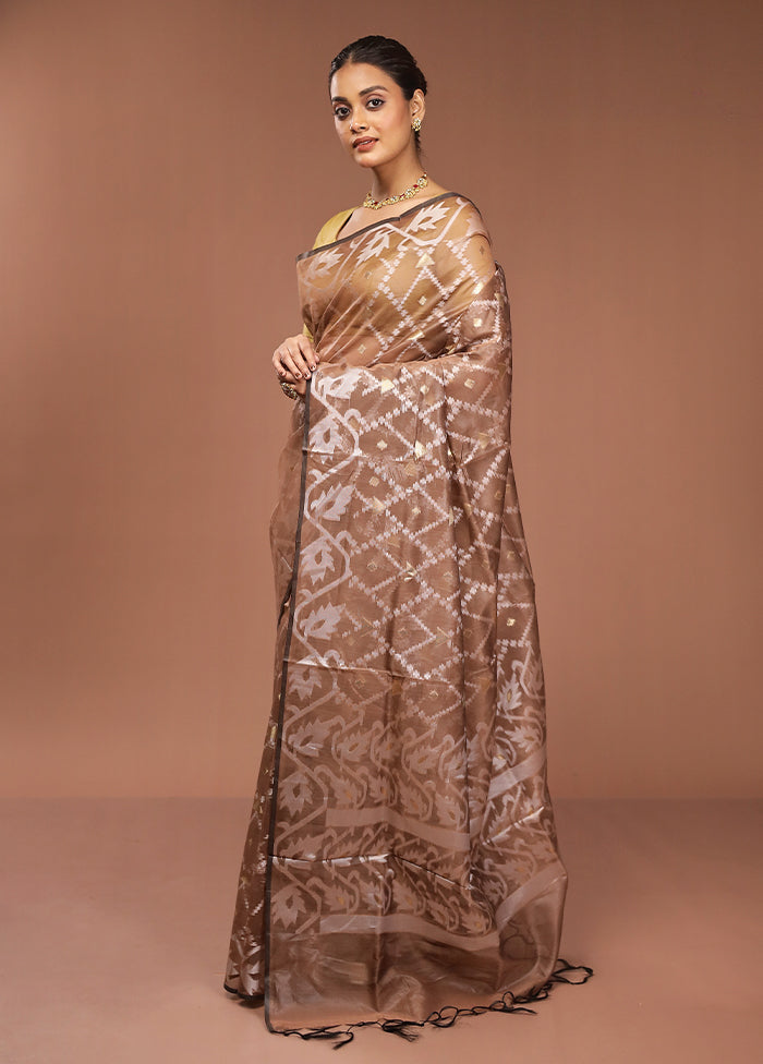 Grey Organza Saree With Blouse Piece