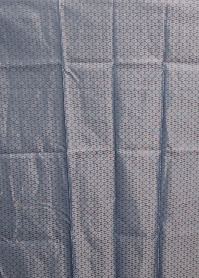 Blue Organza Saree With Blouse Piece