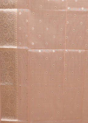 Peach Organza Saree With Blouse Piece