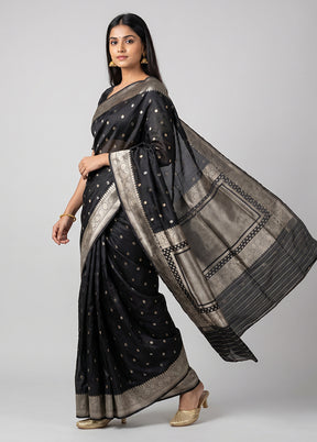 Black Organza Saree With Blouse Piece