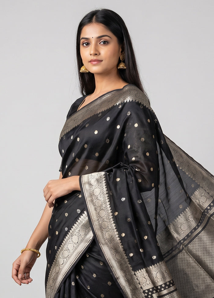 Black Organza Saree With Blouse Piece