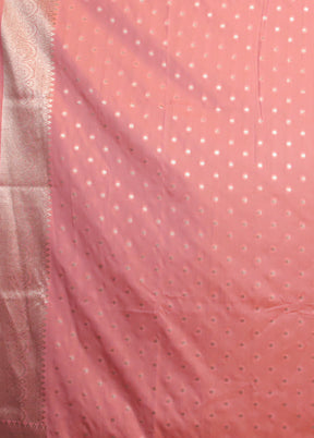 Pink Uppada Silk Saree With Blouse Piece