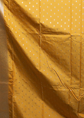 Yellow Uppada Silk Saree With Blouse Piece