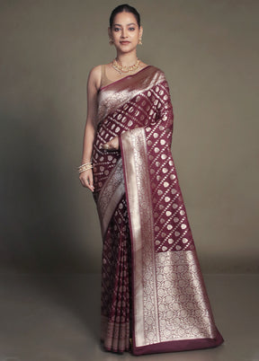 Purple Uppada Silk Saree With Blouse Piece